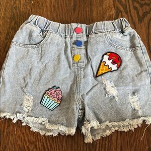Denim Ice Cream Patch Shorts